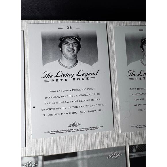 PETE ROSE 2012 Leaf The Living Legend Full 12 Card Set  Baseball Legend - Picture 7 of 10